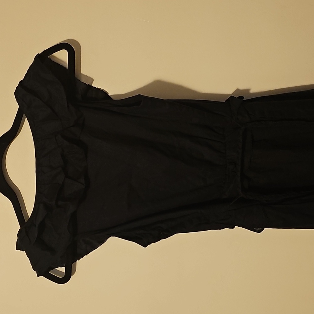 J. Crew Ruffle-Front Maxi Dress with Braided Belt - Black - Size 4 NWT - Picture 7 of 8